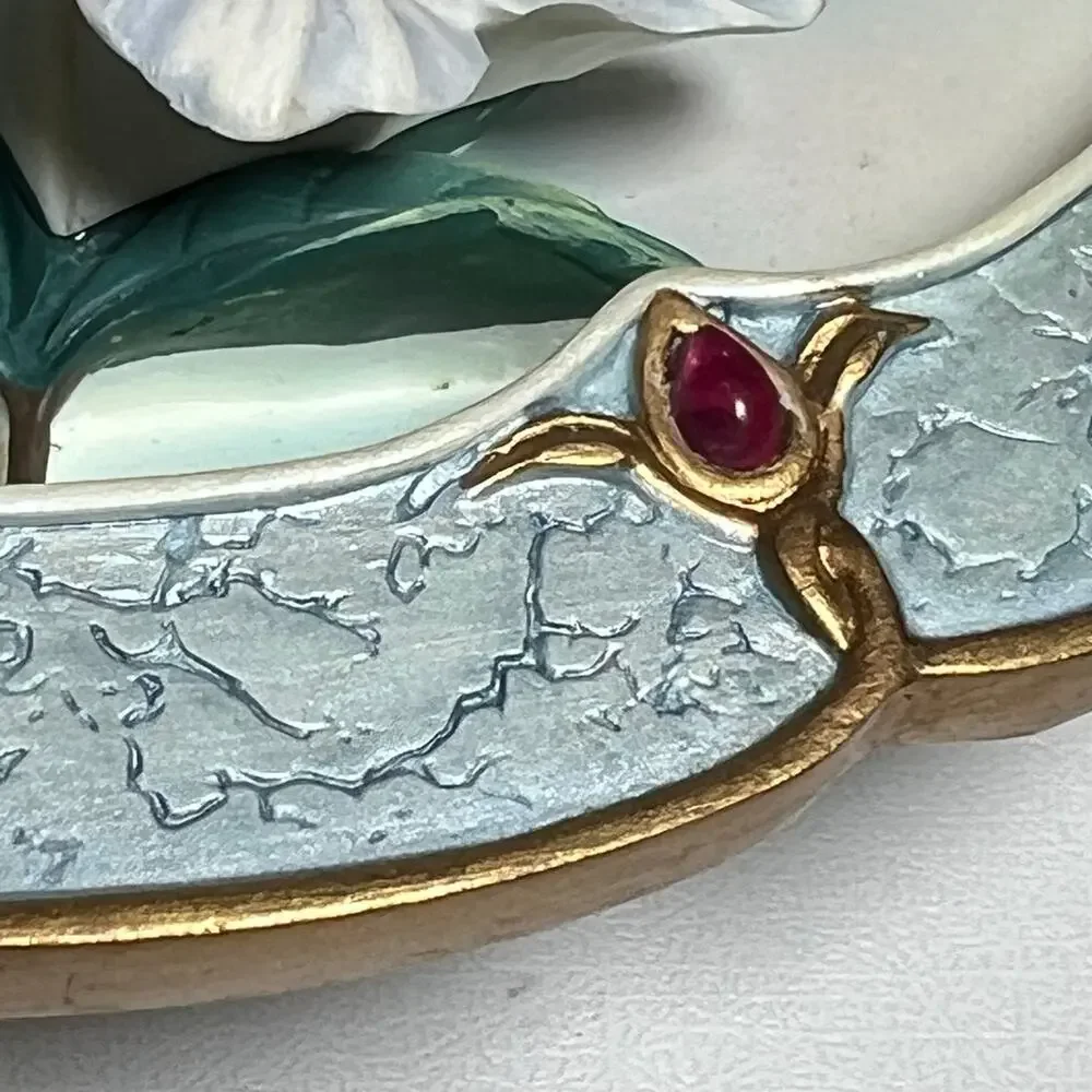 Lena Liu 3D Morning Jewels Rose Colored Dawn Hummingbird Plate Bradford Exchange